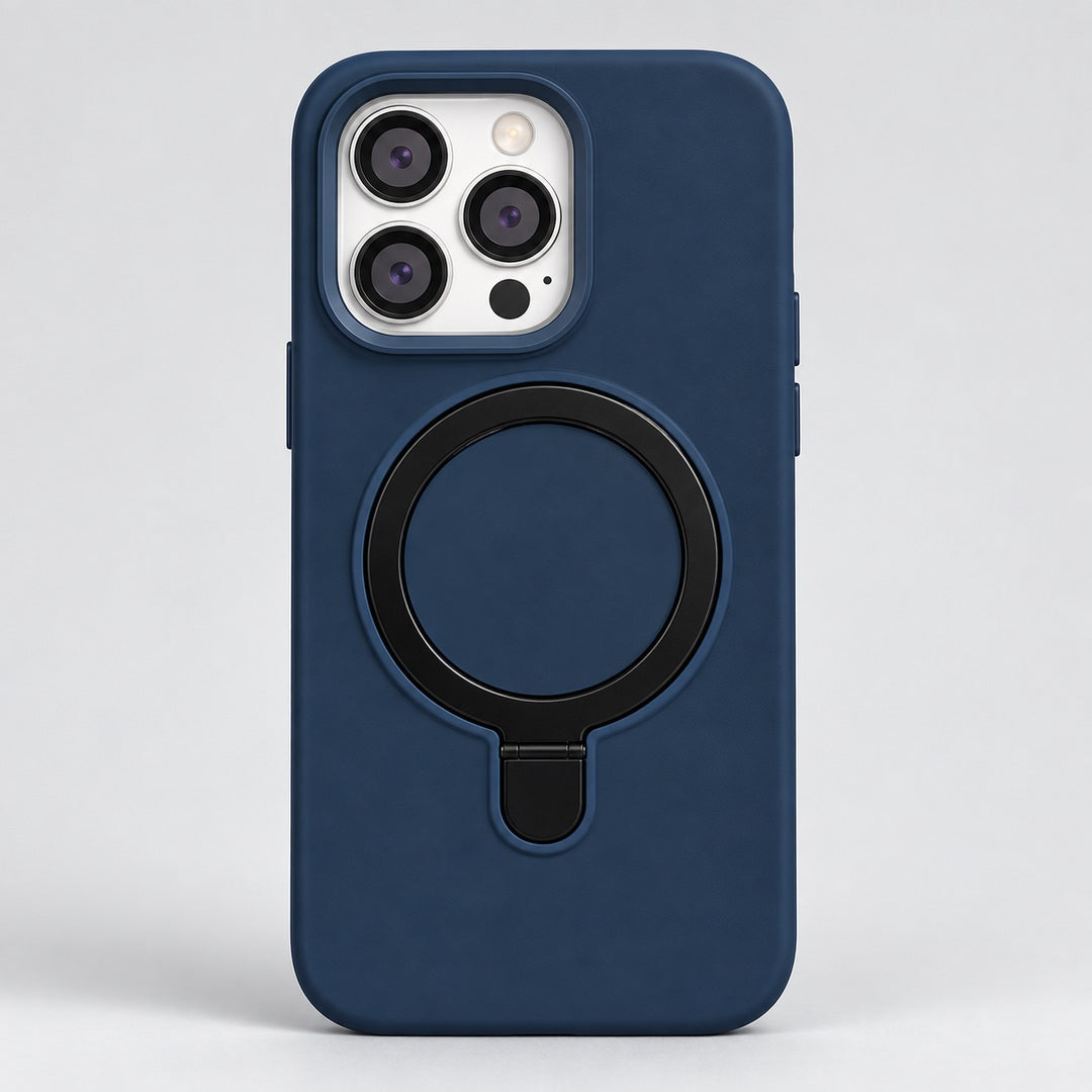 Navy Magnetic Ring Case for iPhone 14 Pro