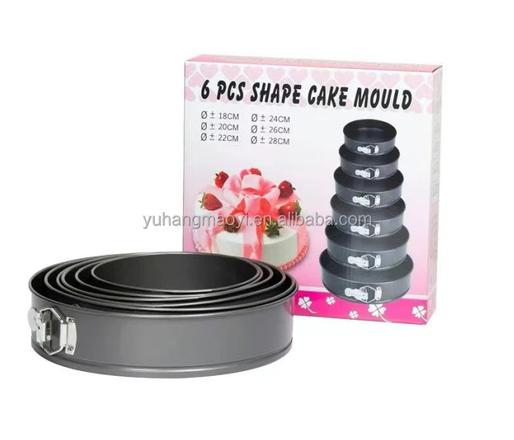 Non-Stick Cake Mold Set – Round, Heart & Square Baking Pans (18cm to 28cm)