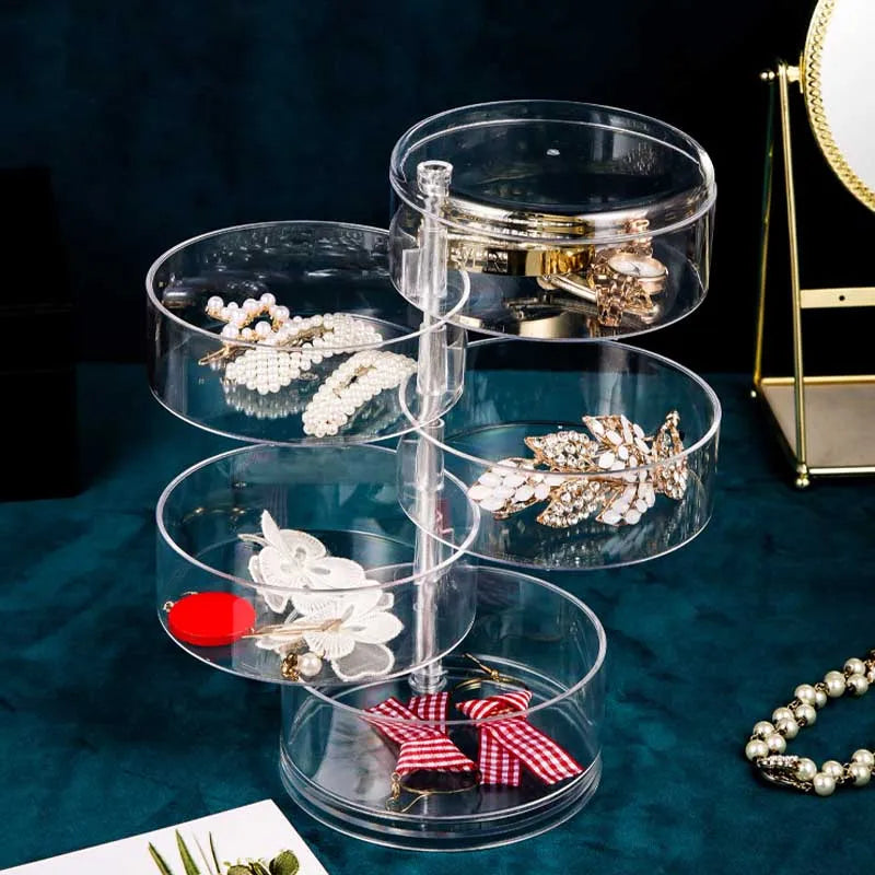 Creative Rotatable Clear Plastic Jewelry Box
