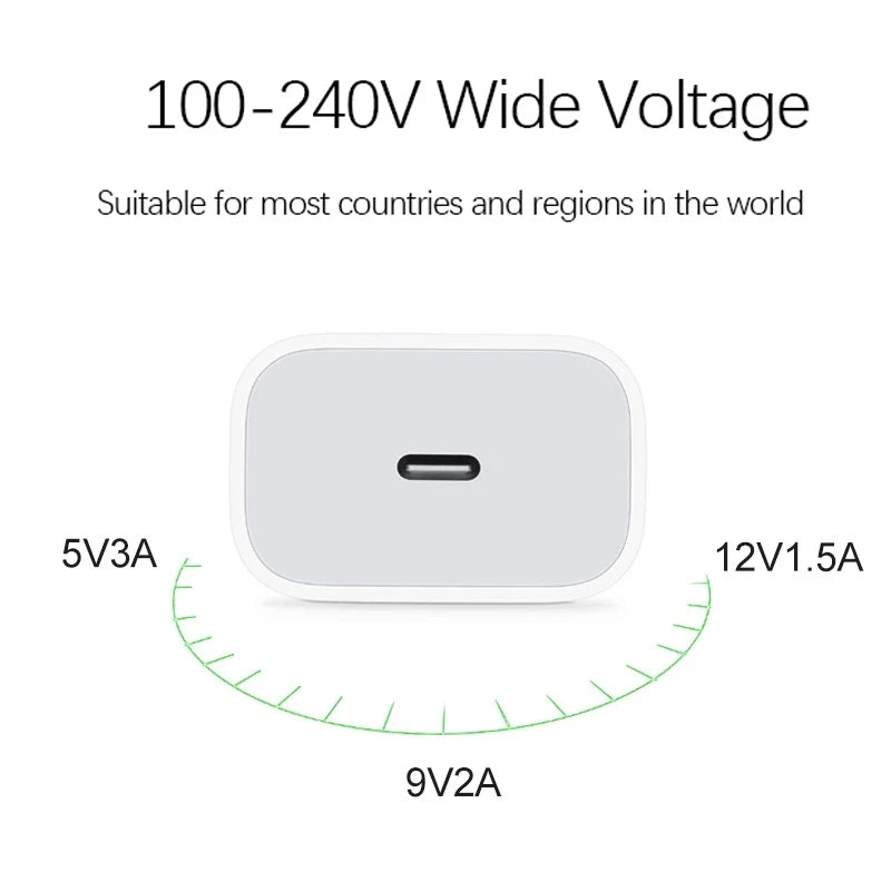 Apple USB-C Power Adapter And Lightning Cable - 20W