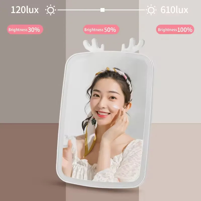 Rechargeable USB LED Makeup Mirror ā Handheld & Vanity-Style for Home Use