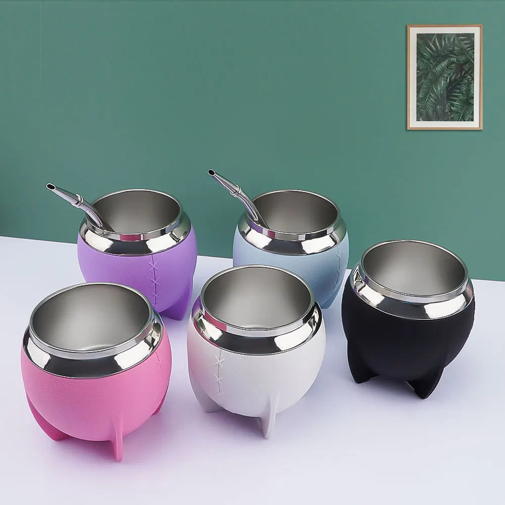 Luxury Leather Mate Cup With Bombilla - 261ml