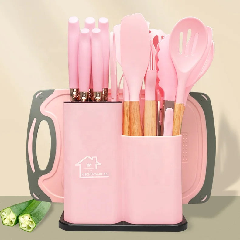 Silicone Kitchen Utensils Set - 19Pcs