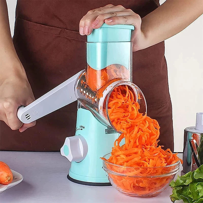 Manual Vegetable Cutter & Grater – Hand Crank