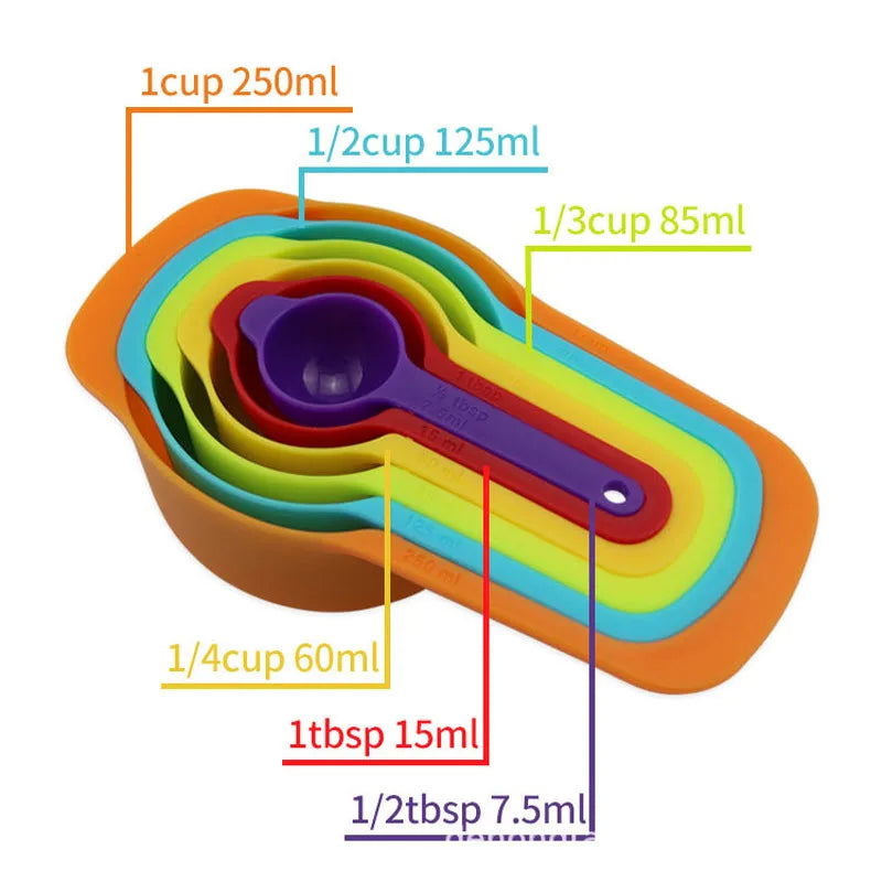 Rainbow Measuring Spoons - Set 6 Pcs