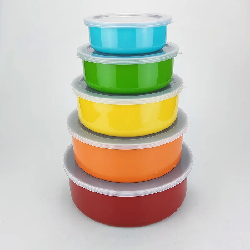 Colorful Stainless Steel Sealed Bowl - Set 5 Pcs