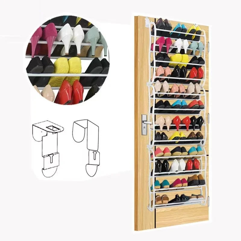 Over Door Metal Wire Shoe Rack