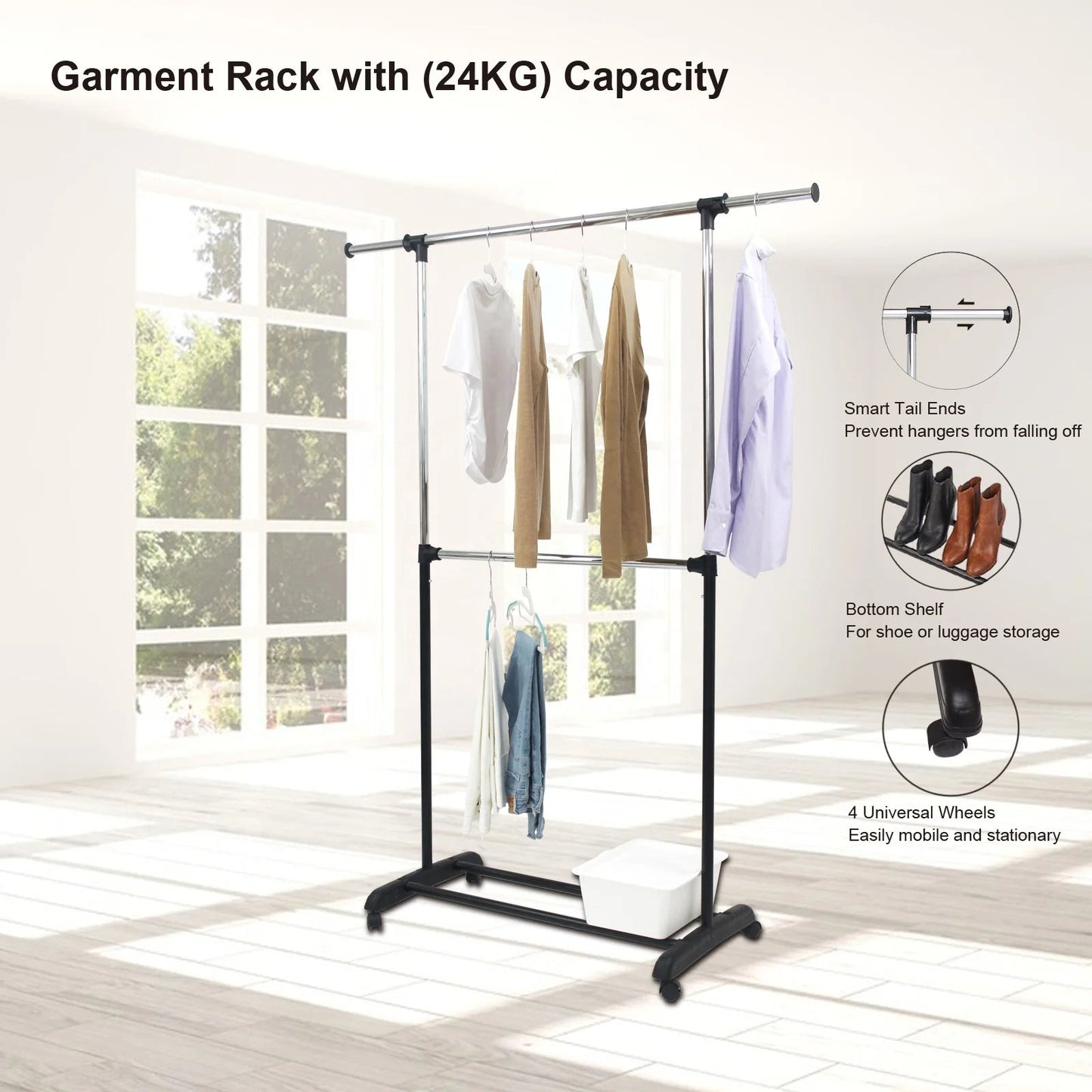 Adjustable Stainless Steel Garment Rack