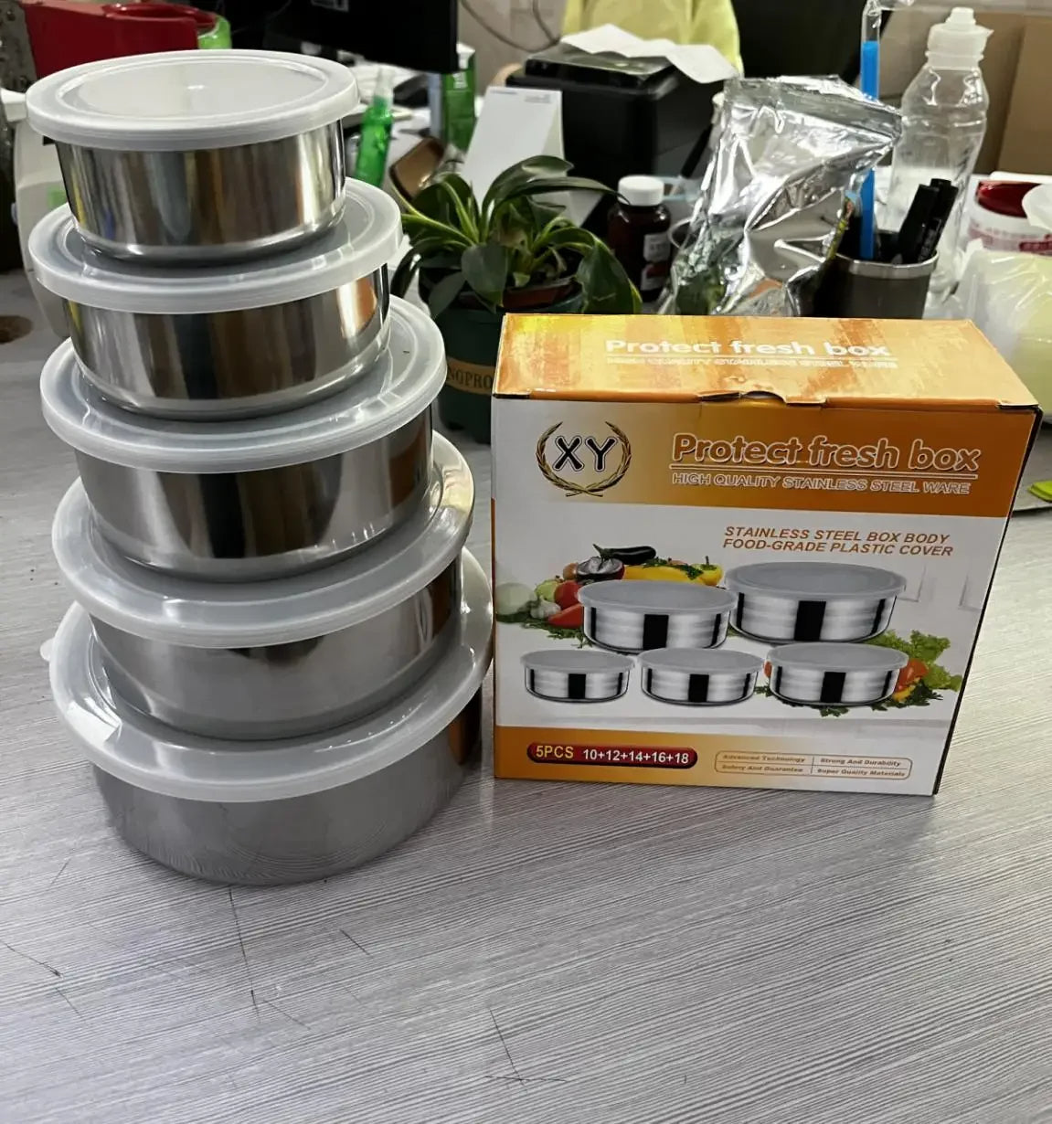 Stainless Steel Food Preservation Bowl Set - 5Pcs