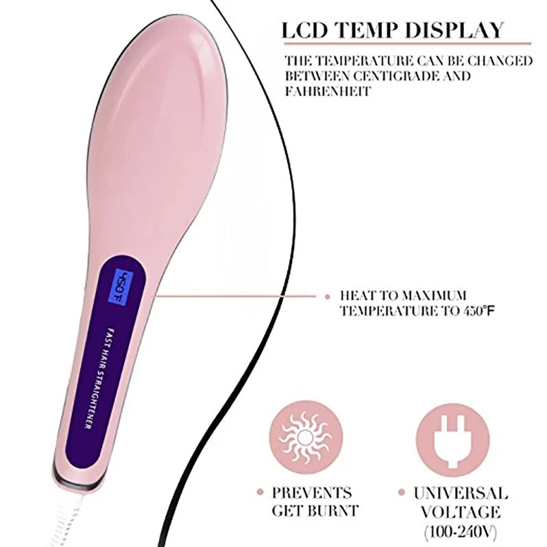 Professional Ceramic Hair Straightening Brush