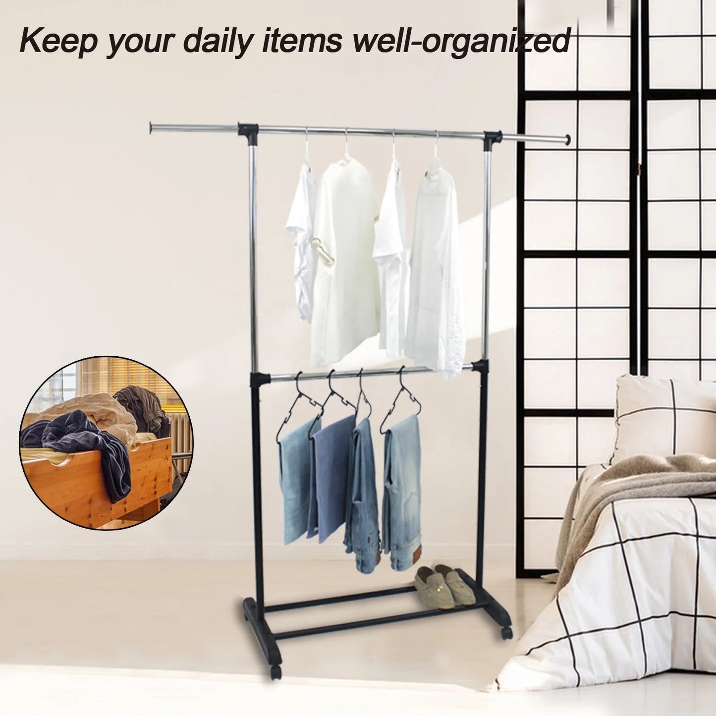 Adjustable Stainless Steel Garment Rack
