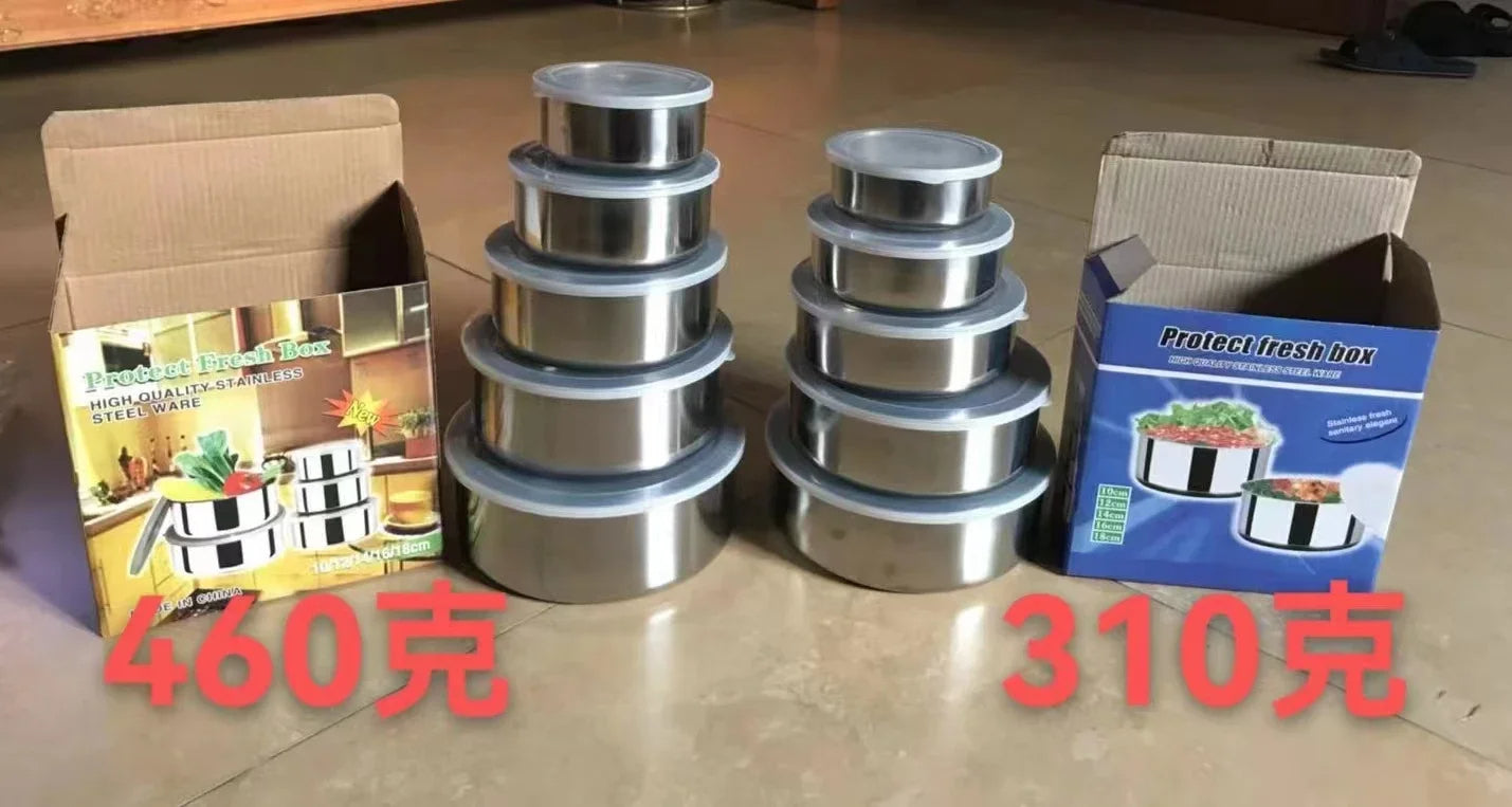 Stainless Steel Food Preservation Bowl Set - 5Pcs