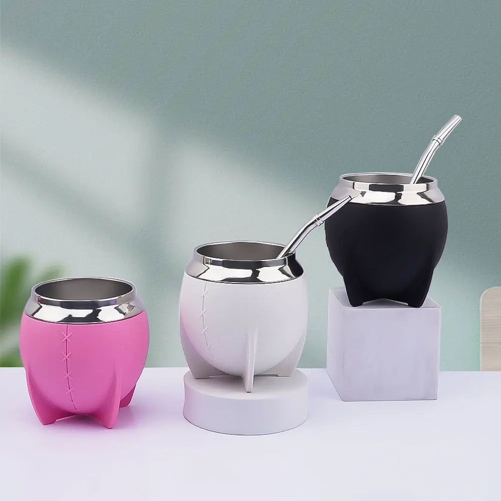 Luxury Leather Mate Cup With Bombilla - 261ml