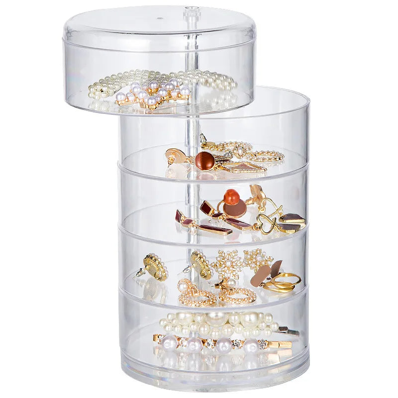Creative Rotatable Clear Plastic Jewelry Box