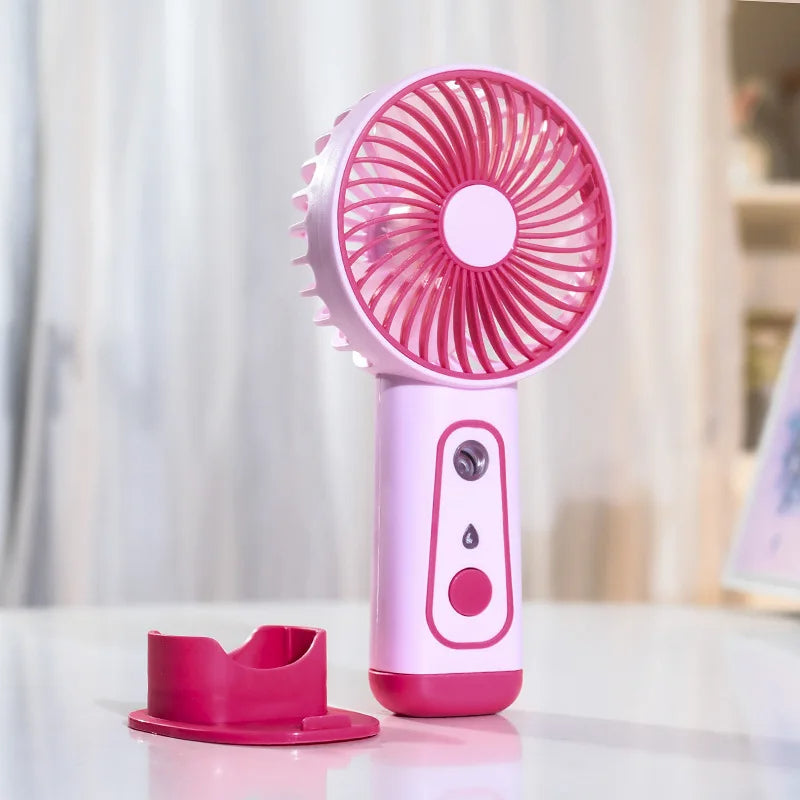 USB Rechargeable Handheld Mini Fan – Portable Spray Mist Fan for Home, Office & Travel