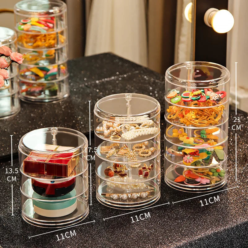 Creative Rotatable Clear Plastic Jewelry Box