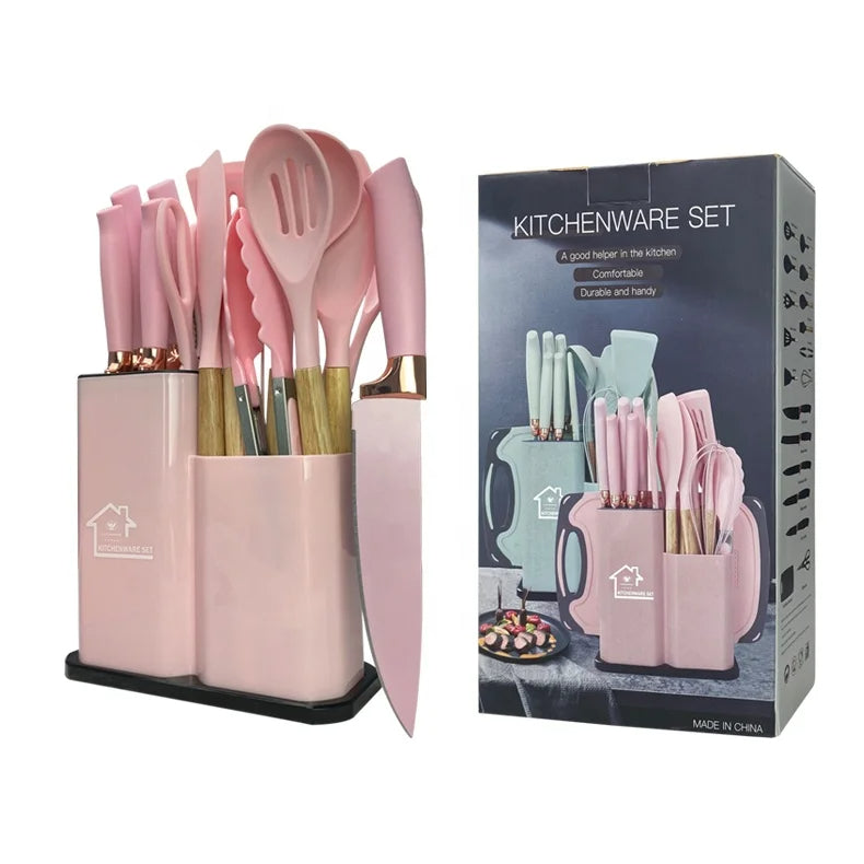 Silicone Kitchen Utensils Set - 19Pcs