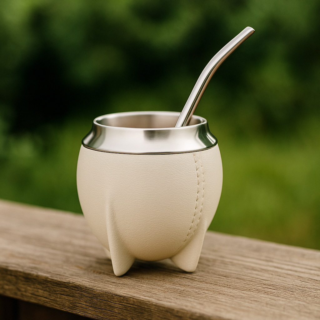 Luxury Leather Mate Cup With Bombilla - 261ml