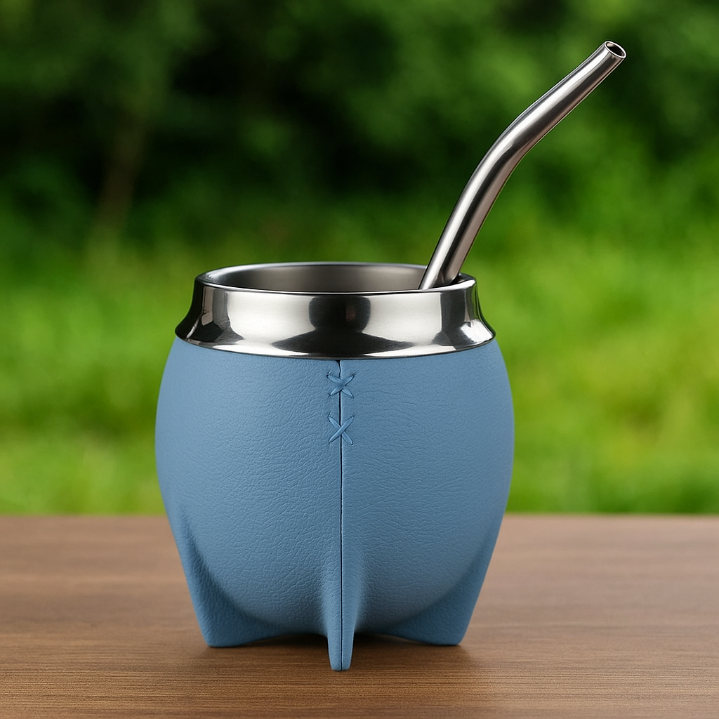 Luxury Leather Mate Cup With Bombilla - 261ml