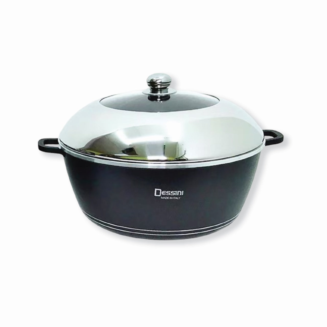 Dessini Cooking Pot with Steel Lid 20cm – Black