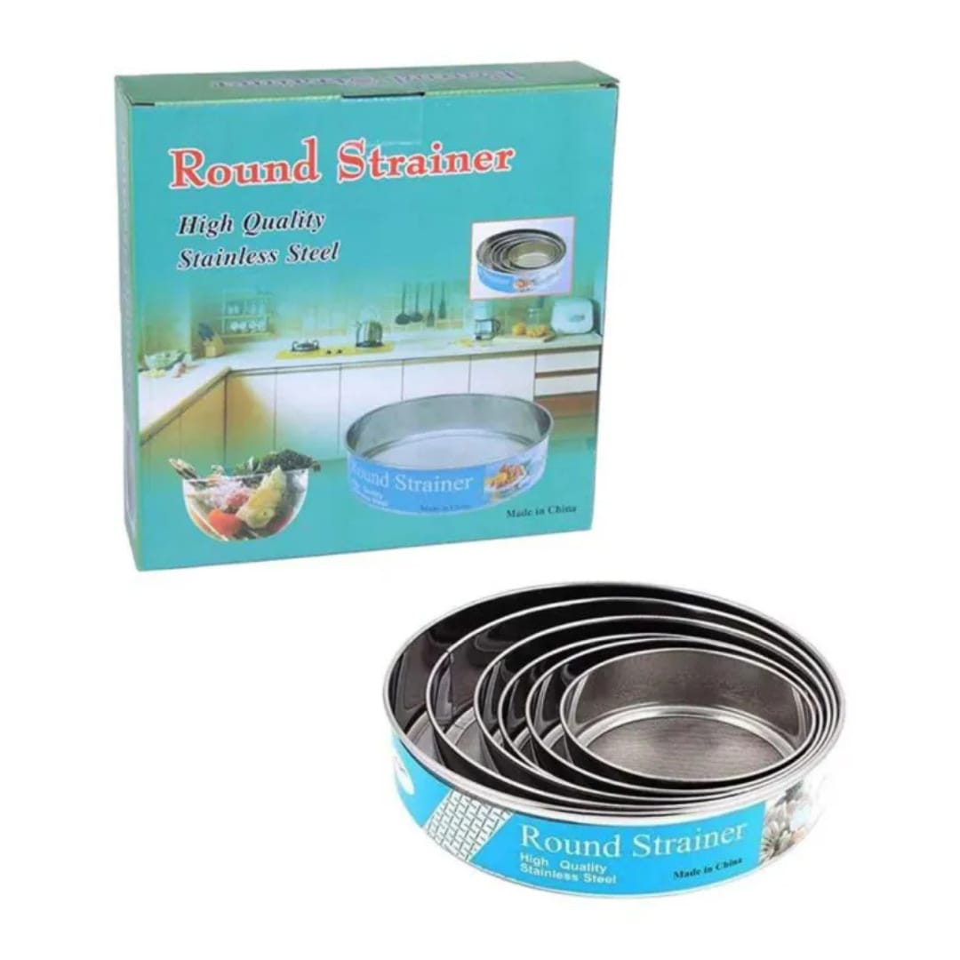 Round Stainless Steel Strainer Set 6 Pieces