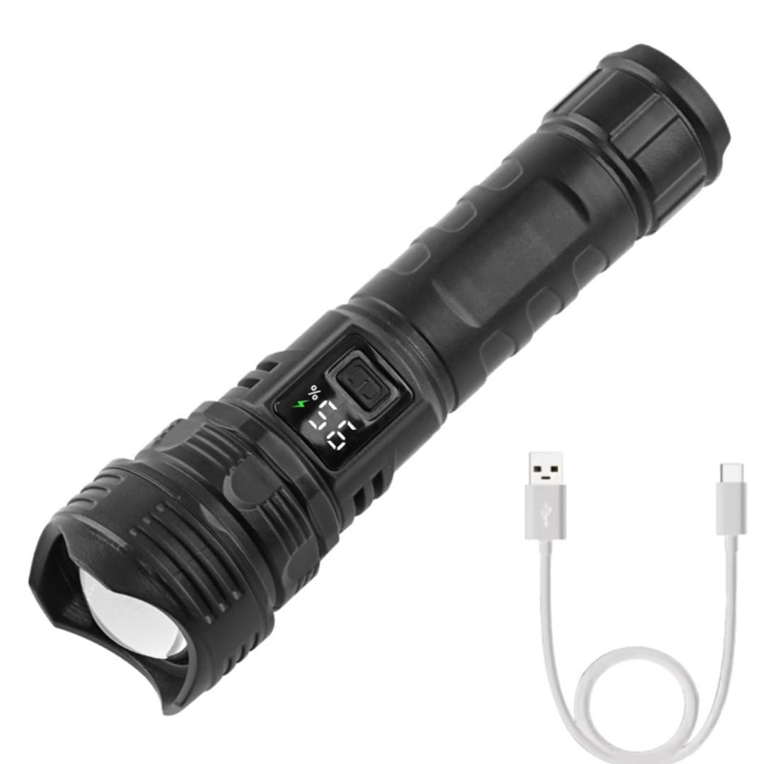 Rechargeable Tactical Flashlight – Battery Display
