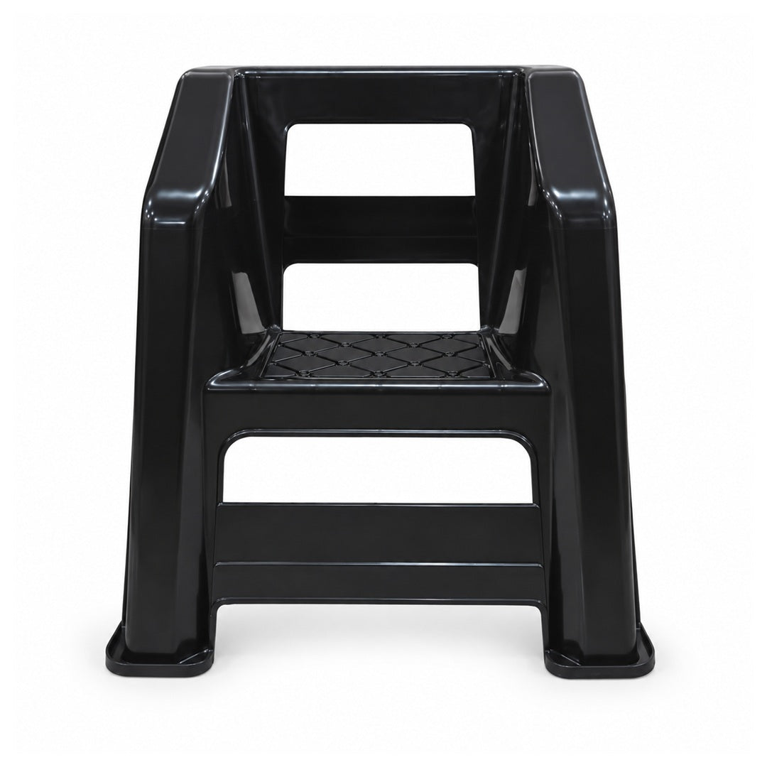 Black Plastic Armchair with Open Back