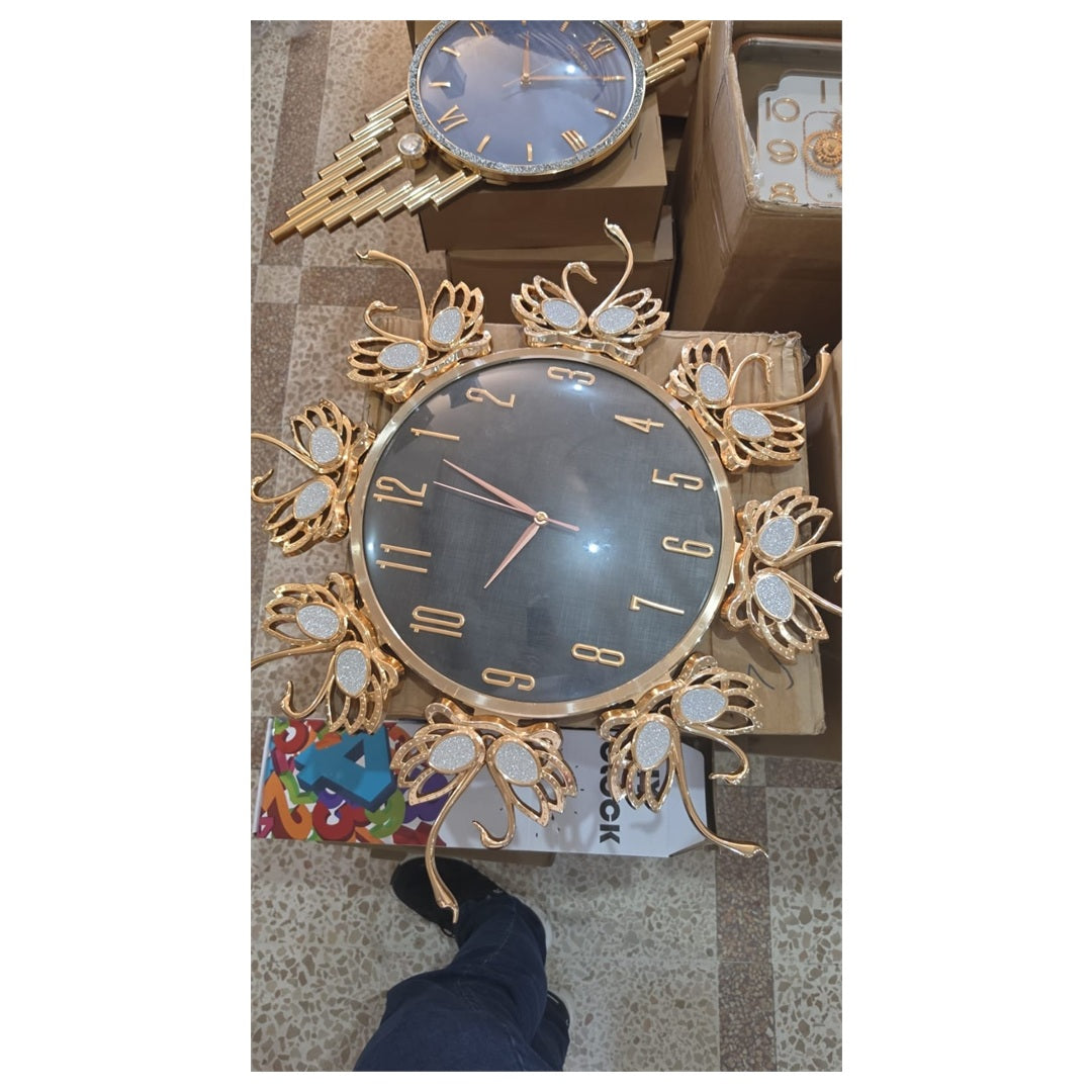 Gold Swan Decorative Wall Clock