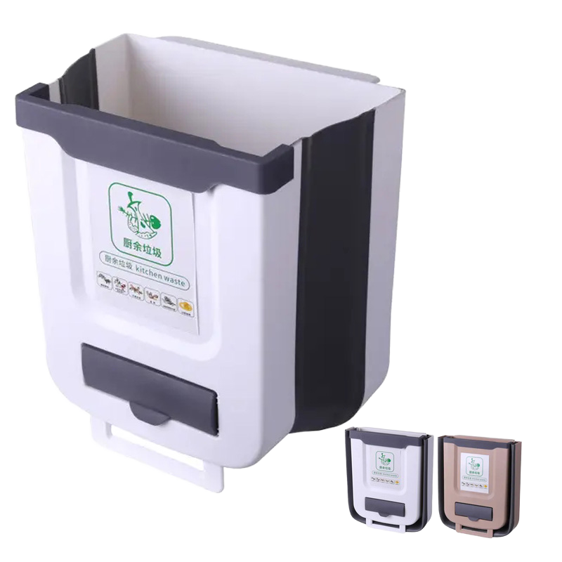 Foldable Hanging Kitchen Trash Bin – Wall-Mounted Waste Bin