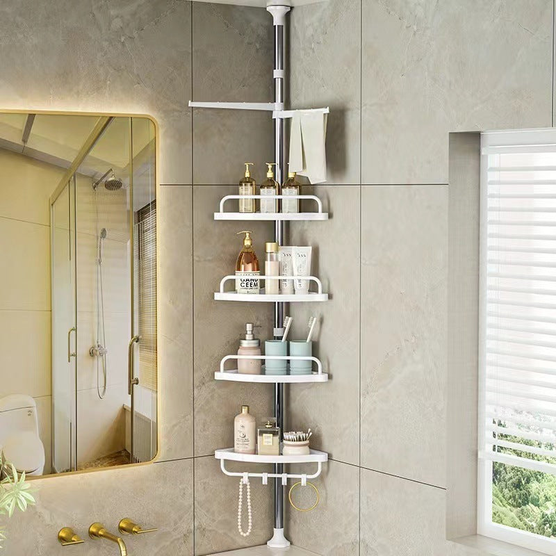 4-Tier Adjustable Corner Storage Rack – Bathroom & Kitchen Organizer