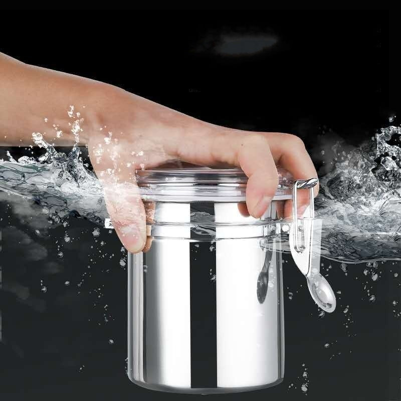 Stainless Steel Grain Storage Canister – Airtight Kitchen Organizer