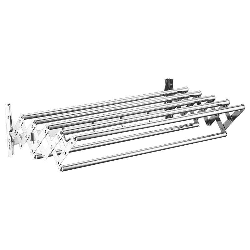 Wall-Mounted Clothes Drying Rack – Metal Foldable Hanger with 5 Rods