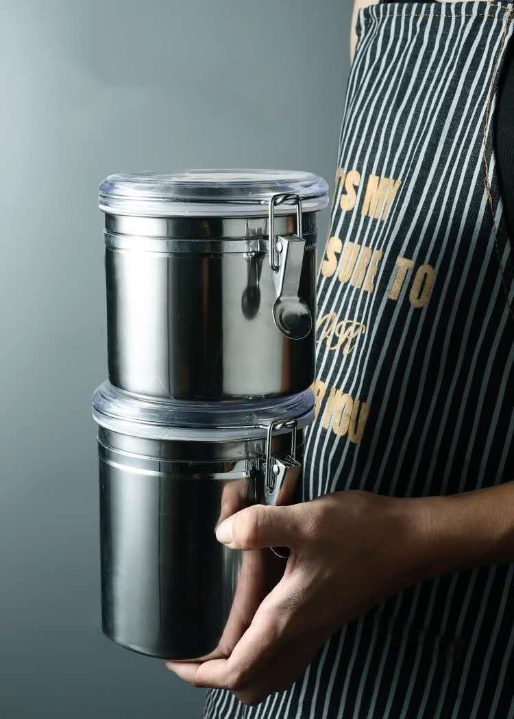 Stainless Steel Grain Storage Canister – Airtight Kitchen Organizer