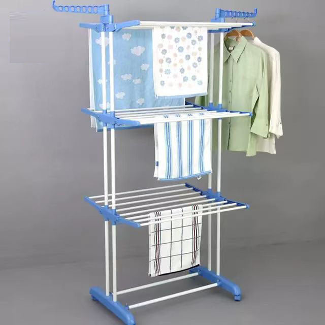 3-Tier Foldable Laundry Drying Rack – Stainless Steel Clothes Stand