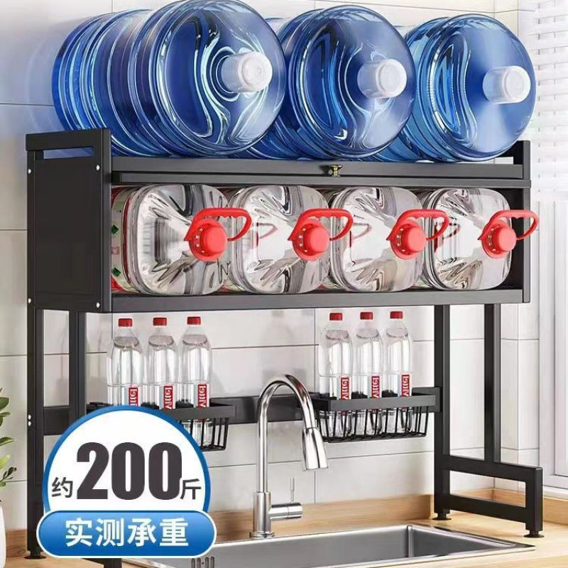 3-Tier Over Sink Dish Drying Rack – Multi-Layer Carbon Steel Kitchen Organizer with Cover