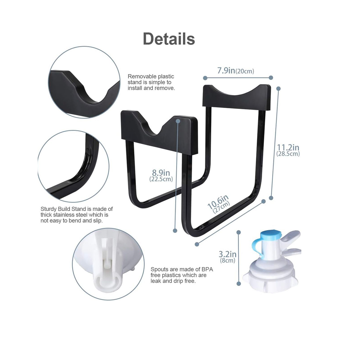 Metallic Water Bottle Stand with Tap – 30x20cm