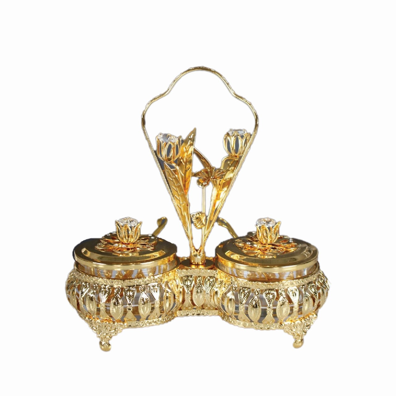 Luxury Golden Jar Set – 2 Pieces With Handle