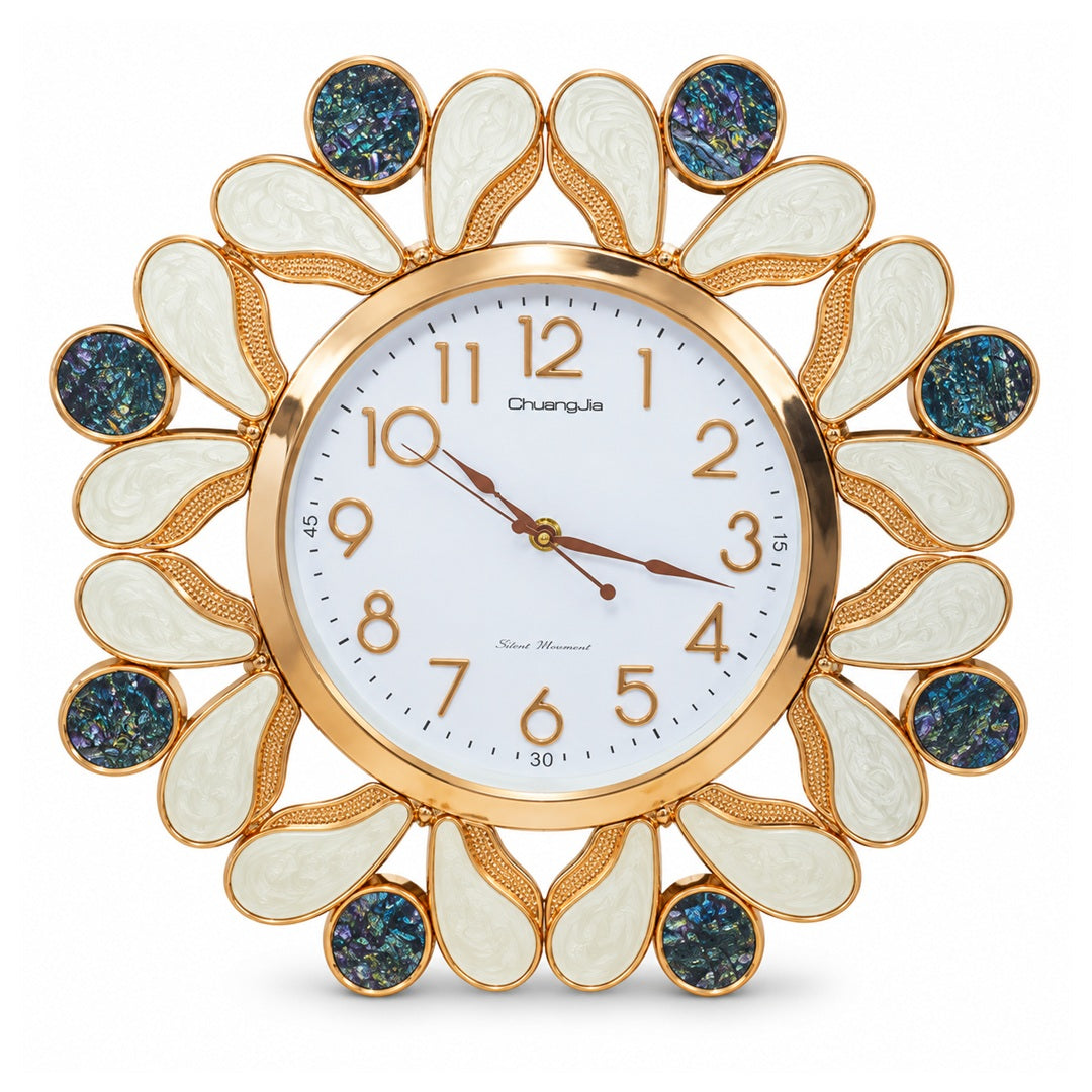 White Dial Petal Frame Wall Clock