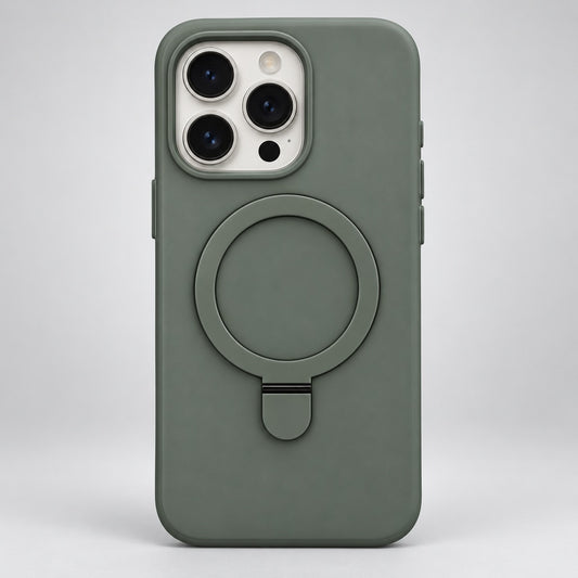 Sage Green Magnetic Ring Case for iPhone 15 Pro