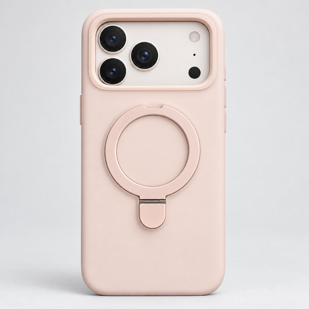 Blush Pink Magnetic Ring Case for iPhone 16 Pro