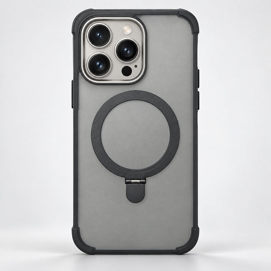 Gray Magnetic Ring Case for iPhone 15 Pro Max
