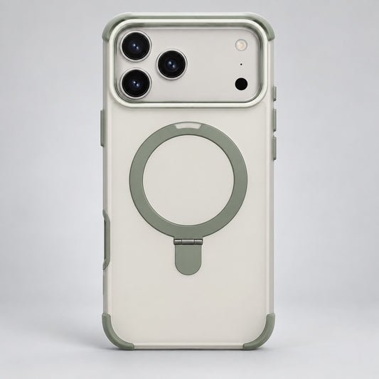 Cream and Mint Magnetic Ring Case for iPhone 17 Pro Max