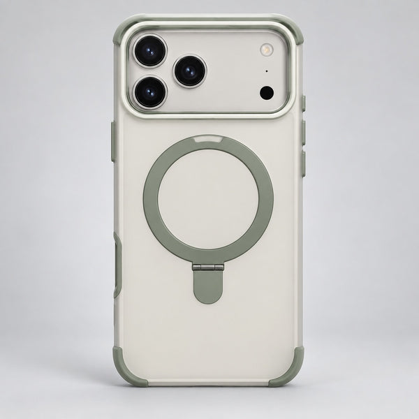 Cream and Mint Magnetic Ring Case for iPhone 17 Pro Max