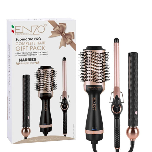 ENZO 3-in-1 Hot Air Brush Hair Dryer Styler