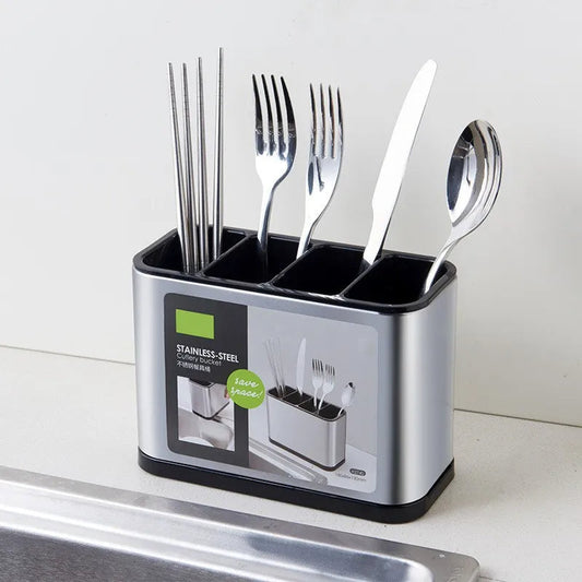 Stainless Steel Cutlery Organizer – Multi-Purpose Spoon, Fork & Knife Holder