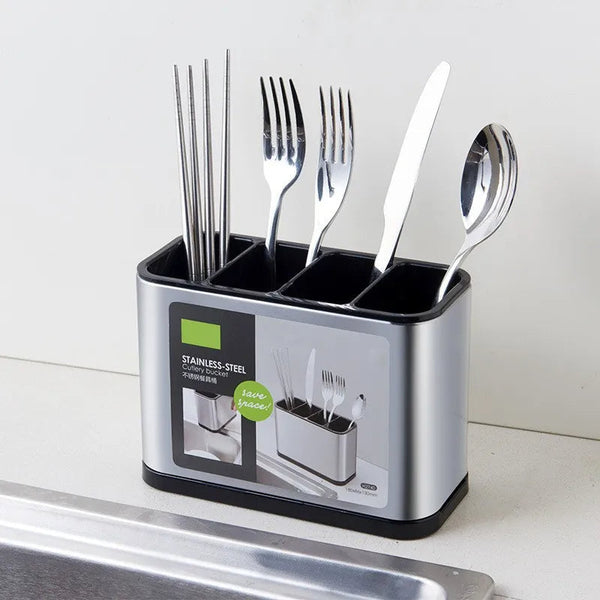 Stainless Steel Cutlery Organizer – Multi-Purpose Spoon, Fork & Knife Holder