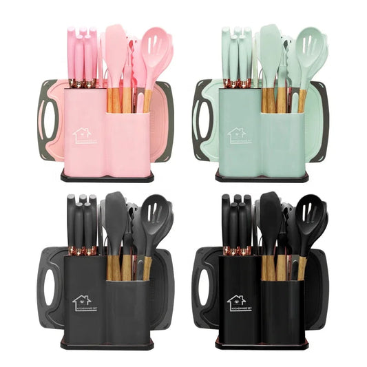 Silicone Kitchen Utensils Set - 19Pcs