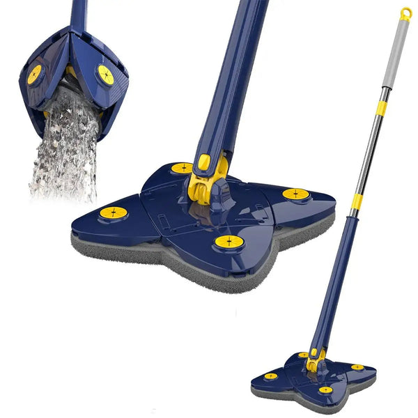 Clover-Shaped 360 Degree Rotating Self-Squeeze Mop
