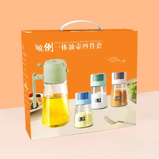 Borosilicate Glass Olive Oil Storage Container Set