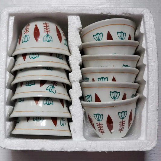 Ceramic Lebanese Chaffeh Coffee Set - 12Pcs